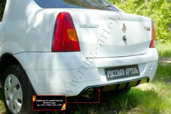 2 499 р. Диффузор на задний бампер RA (под окраску) Renault Logan 1 дорестайлинг (2004-2010) (Неокрашенный)  с доставкой в г. Тольятти. Увеличить фотографию 2