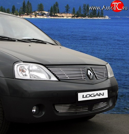 4 148 р. Декоративные вставки решетки радиатора Novline Renault Logan 1 дорестайлинг (2004-2010)  с доставкой в г. Тольятти