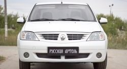 1 799 р. Защитная сетка решетки переднего бампера РА Renault Logan 1 дорестайлинг (2004-2010)  с доставкой в г. Тольятти. Увеличить фотографию 2