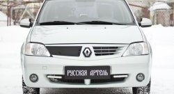 879 р. Зимняя заглушка решетки радиатора РА Renault Logan 1 дорестайлинг (2004-2010)  с доставкой в г. Тольятти. Увеличить фотографию 3