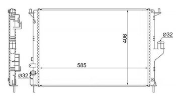 Радиатор SAT (1.4/1.6 с кондиционером, 2.0 без АС) Renault Duster HS рестайлинг (2015-2021)