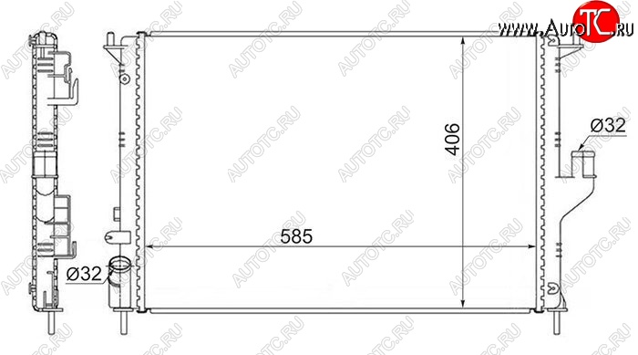 3 999 р. Радиатор SAT (1.4/1.6 с кондиционером, 2.0 без АС) Renault Duster HS рестайлинг (2015-2021)  с доставкой в г. Тольятти