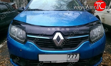 999 р. Дефлектор капота Russtal Renault Logan 2 дорестайлинг (2014-2018)  с доставкой в г. Тольятти