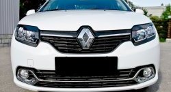 699 р. Реснички на фары RA Renault Logan 2 дорестайлинг (2014-2018) (Неокрашенные)  с доставкой в г. Тольятти. Увеличить фотографию 3