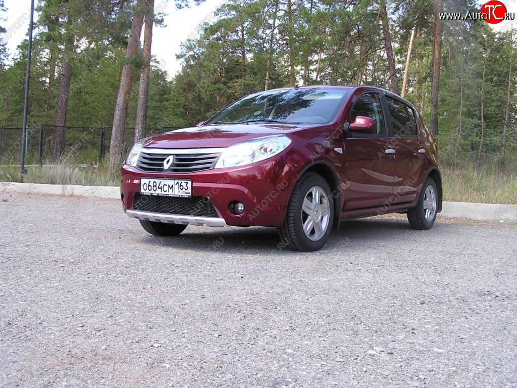 2 099 р. Накладка на передний бампер KART губа Renault Sandero (BS) (2009-2014) (Неокрашенная)  с доставкой в г. Тольятти