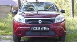 2 089 р. Защитная сетка решетки переднего бампера РА Renault Sandero (BS) (2009-2014)  с доставкой в г. Тольятти. Увеличить фотографию 2