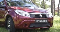 2 069 р. Защитная сетка решетки переднего бампера (с ДХО) РА Renault Sandero (BS) (2009-2014)  с доставкой в г. Тольятти. Увеличить фотографию 2