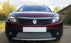 1 539 р. Сетка на бампер Russtal (хром) Renault Sandero Stepway (BS) (2010-2014)  с доставкой в г. Тольятти. Увеличить фотографию 3