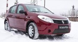 1 099 р. Зимняя заглушка решетки переднего бампера РА Renault Sandero (BS) (2009-2014)  с доставкой в г. Тольятти. Увеличить фотографию 2