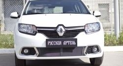 2 099 р. Защитная сетка решетки переднего бампера РА Renault Sandero (B8) дорестайлинг (2014-2018)  с доставкой в г. Тольятти. Увеличить фотографию 5