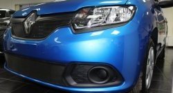 1 469 р. Нижняя сетка на бампер Russtal (черная)  Renault Sandero  (B8) (2014-2018) дорестайлинг  с доставкой в г. Тольятти. Увеличить фотографию 3