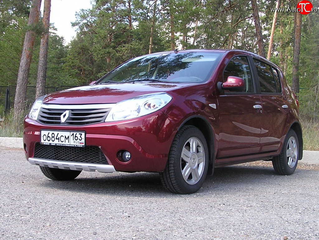 2 799 р. Низкая накладка Kart на передний бампер Renault Sandero (BS) (2009-2014) (Неокрашенная)  с доставкой в г. Тольятти