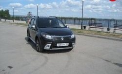 4 249 р. Высокая Накладка Kart на передний бампер Renault Sandero (BS) (2009-2014) (Неокрашенная)  с доставкой в г. Тольятти. Увеличить фотографию 3