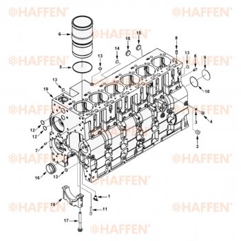 134 999 р. Блок цилиндров 6CT HAFFEN Yutong ZK6119HA автобус (2007-2010)  с доставкой в г. Тольятти. Увеличить фотографию 7