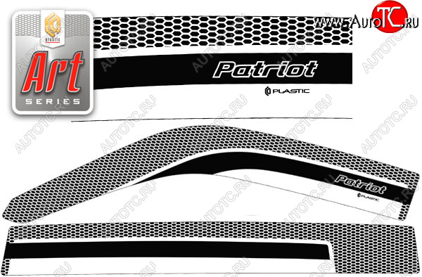 2 369 р. Ветровики дверей CA-Plastic  Уаз Патриот  3163 5 дв. (2005-2013) дорестайлинг (Серия Art черная, без хром. молдинга)  с доставкой в г. Тольятти