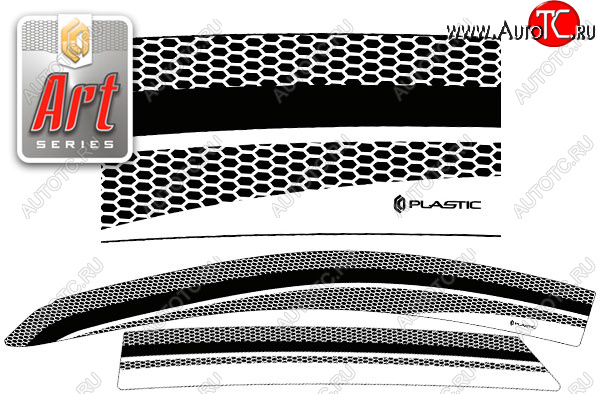 2 369 р. Ветровики дверей CA-Plastic  Hyundai IX35  LM (2009-2018) дорестайлинг, рестайлинг (Серия Art черная, без хром. молдинга, крепление скотч)  с доставкой в г. Тольятти