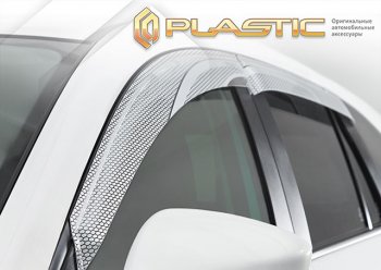 2 369 р. Ветровики дверей CA-Plastic  Toyota Sienta  NCP80 (2003-2015) дорестайлинг, 1-ое пополение 1-ый рестайлинг, 2-ой рестайлинг (Серия Art серебро, без хром. молдинга)  с доставкой в г. Тольятти. Увеличить фотографию 2