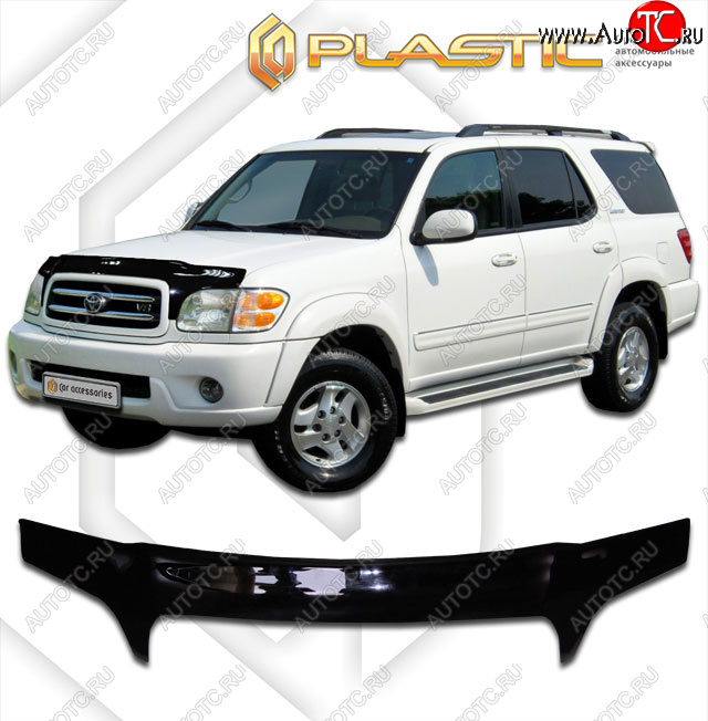 2 699 р. Дефлектор капота (exclusive) CA-Plastic  Toyota Sequoia (2000-2004) XK30, XK40 дорестайлинг (Classic чёрный, Без надписи)  с доставкой в г. Тольятти