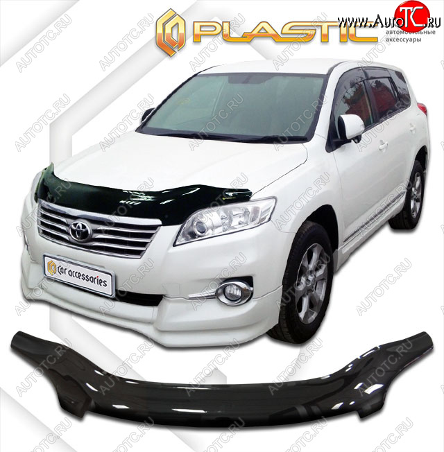 2 459 р. Дефлектор капота (exclusive) CA-Plastic  Toyota Vanguard (2007-2013) (Classic чёрный, Без надписи)  с доставкой в г. Тольятти