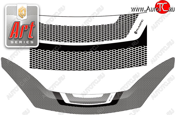 2 499 р. Дефлектор капота CA-Plastic  Renault Sandero  (BS) (2009-2014) (Art графит)  с доставкой в г. Тольятти