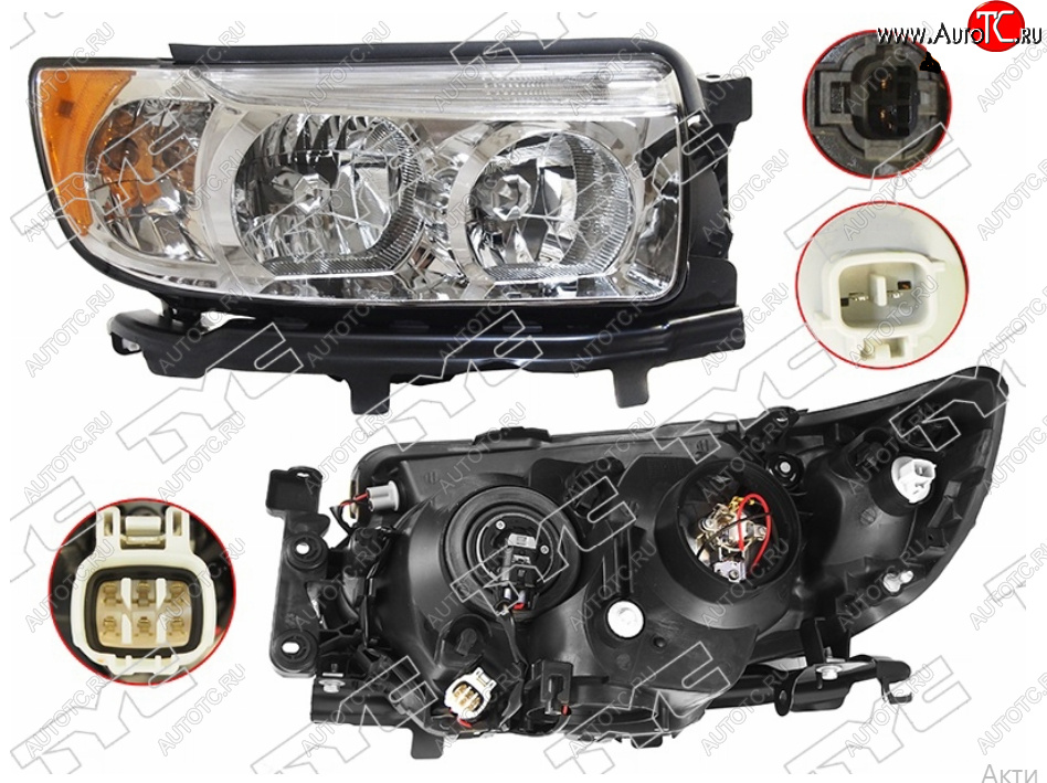 16 499 р. Правая фара (Евросвет) TYC Subaru Forester SG рестайлинг (2005-2008)  с доставкой в г. Тольятти