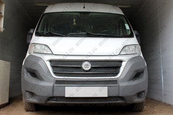 Защитная сетка в бампер (ячейка 3х7 мм, 5 частей) Alfeco Стандарт Fiat Ducato 290 (2014-2025)