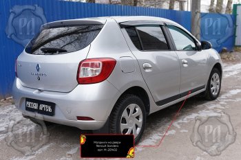 3 599 р. Комплект молдингов на двери (4 шт, узкие) Русская Артель Renault Sandero (B8) дорестайлинг (2014-2018) (Поверхность глянец, Неокрашенные)  с доставкой в г. Тольятти. Увеличить фотографию 2