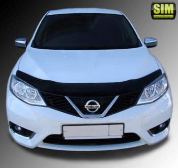 Дефлектор капота SIM Nissan Tiida 2 хэтчбек C13 дорестайлинг (2015-2016)