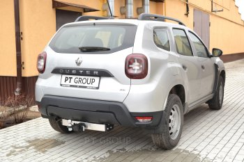 18 399 р. Фаркоп (с нержавеющей накладкой) Petroil Tuning Renault Duster HM рестайлинг (2021-2024) (Без заглушки )  с доставкой в г. Тольятти. Увеличить фотографию 2