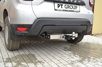 18 399 р. Фаркоп (с нержавеющей накладкой) Petroil Tuning Renault Duster HM рестайлинг (2021-2024) (Без заглушки )  с доставкой в г. Тольятти. Увеличить фотографию 3