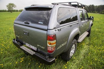 38 949 р. Бампер задний силовой РИФ Ford Ranger дорестайлинг (2006-2009) (С квадратом под фаркоп)  с доставкой в г. Тольятти. Увеличить фотографию 2