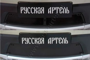 2 999 р. Защитная сетка и зимняя заглушка решетки радиатора Русская Артель Renault Sandero Stepway (BS) (2010-2014) (Поверхность текстурная)  с доставкой в г. Тольятти. Увеличить фотографию 2