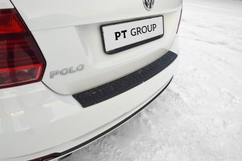 1 039 р. Накладка на задний бампер Petroil Tuning Volkswagen Polo 5 седан рестайлинг (2015-2020) (Текстурная поврехность)  с доставкой в г. Тольятти. Увеличить фотографию 2