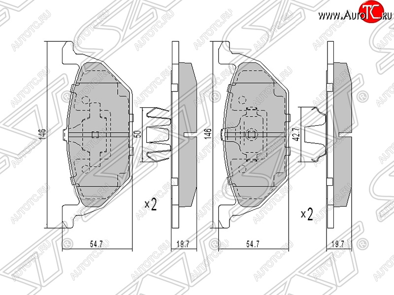 1 179 р. Колодки тормозные SAT (передние) Audi A3 8LA хэтчбэк 5 дв. дорестайлинг (1996-2000)  с доставкой в г. Тольятти