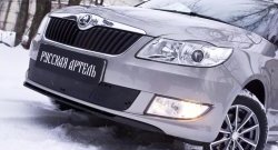 Зимняя заглушка решетки переднего бампера РА Skoda Fabia Mk2 хэтчбэк рестайлинг (2010-2014)