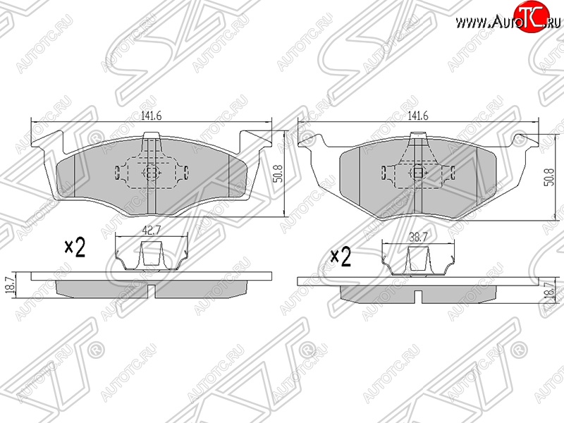 1 189 р. Колодки тормозные SAT (передние) Skoda Fabia Mk2 универсал дорестайлинг (2007-2010)  с доставкой в г. Тольятти