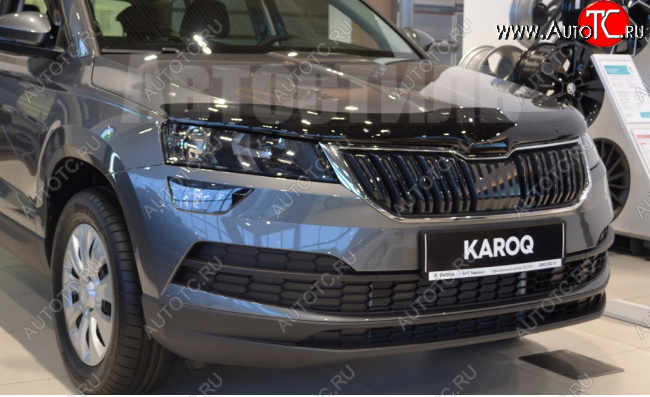 2 999 р. Дефлектор капота SIM Skoda Karoq NU7 дорестайлинг (2017-2021)  с доставкой в г. Тольятти