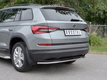 15 749 р. Защита заднего бампера (Ø42 мм, нержавейка) SLITKOFF Skoda Kodiaq NU7 дорестайлинг (2017-2021)  с доставкой в г. Тольятти. Увеличить фотографию 3