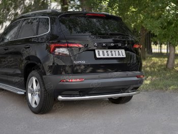 15 249 р. Защита заднего бампера (Ø63 мм, нержавейка) SLITKOFF Skoda Kodiaq NU7 дорестайлинг (2017-2021)  с доставкой в г. Тольятти. Увеличить фотографию 2