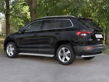 15 249 р. Защита заднего бампера (Ø63 мм, нержавейка) SLITKOFF Skoda Kodiaq NU7 дорестайлинг (2017-2021)  с доставкой в г. Тольятти. Увеличить фотографию 4