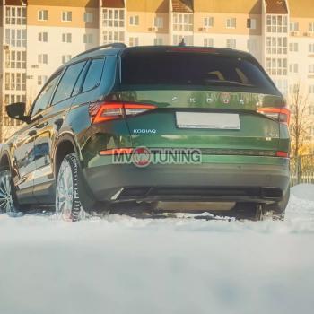 5 399 р. Имитация насадок глушителя MV-Tuning  Skoda Kodiaq  NU7 (2017-2021) дорестайлинг (SPACE GRAY (серый глянец))  с доставкой в г. Тольятти. Увеличить фотографию 4