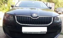 1 299 р. Сетка (для комплектации Active) на бампер Russtal (черная) Skoda Octavia A7 дорестайлинг лифтбэк (2012-2017)  с доставкой в г. Тольятти. Увеличить фотографию 2