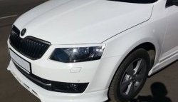 5 999 р. Накладка на передний бампер CT Skoda Octavia A7 дорестайлинг лифтбэк (2012-2017) (Неокрашенная)  с доставкой в г. Тольятти. Увеличить фотографию 3