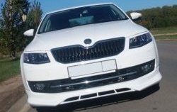 5 999 р. Накладка на передний бампер CT Skoda Octavia A7 дорестайлинг лифтбэк (2012-2017) (Неокрашенная)  с доставкой в г. Тольятти. Увеличить фотографию 4