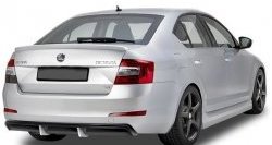 5 999 р. Накладка на задний бампер CT Skoda Octavia A7 дорестайлинг лифтбэк (2012-2017) (Неокрашенная)  с доставкой в г. Тольятти. Увеличить фотографию 2