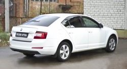 1 299 р. Защитная накладка на задний бампер RA Skoda Octavia A7 дорестайлинг лифтбэк (2012-2017)  с доставкой в г. Тольятти. Увеличить фотографию 2