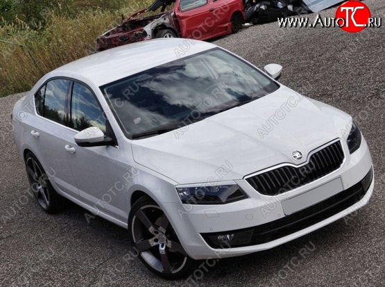 1 199 р. Реснички на фары CT Skoda Octavia A7 дорестайлинг лифтбэк (2012-2017) (Неокрашенные)  с доставкой в г. Тольятти