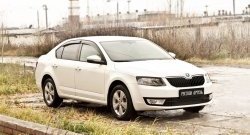 819 р. Реснички на фары RA Skoda Octavia A7 дорестайлинг лифтбэк (2012-2017) (Неокрашенные)  с доставкой в г. Тольятти. Увеличить фотографию 2