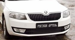 819 р. Реснички на фары RA Skoda Octavia A7 дорестайлинг лифтбэк (2012-2017) (Неокрашенные)  с доставкой в г. Тольятти. Увеличить фотографию 5