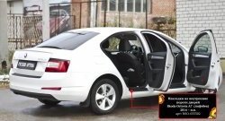 2 299 р. Накладки на порожки автомобиля RA Skoda Octavia A7 дорестайлинг лифтбэк (2012-2017) (Комплект (4 шт.))  с доставкой в г. Тольятти. Увеличить фотографию 3